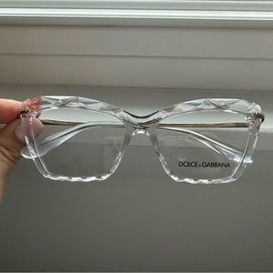 DOLCE & GABBANA GEOMETRIC CAT-EYE FRAME GLASSES
